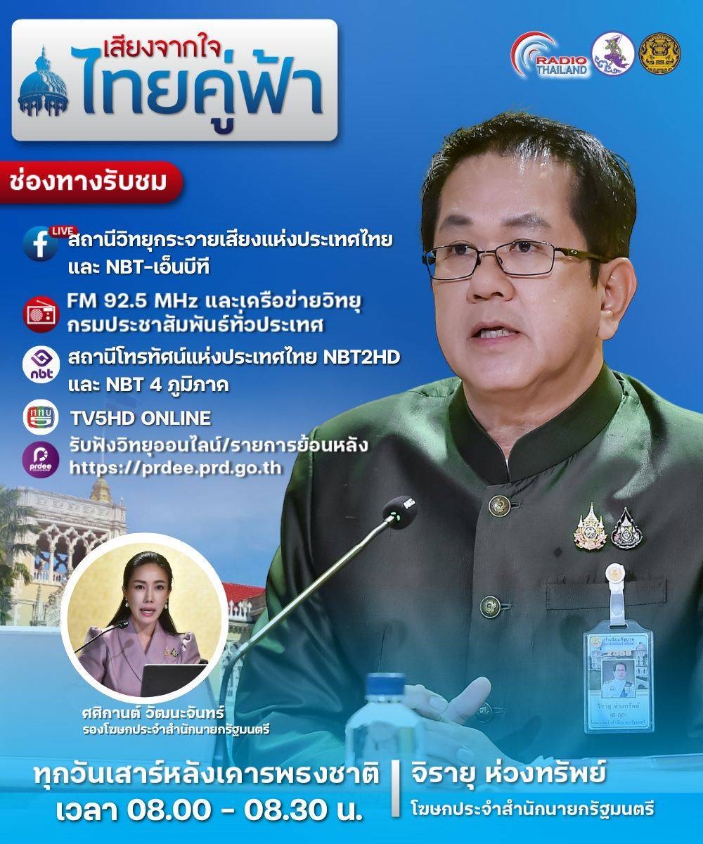 รับฟังรายการย้อนหลัง “เสียงจากใจ…ไทยคู่ฟ้า” วันที่ 2 สิงหาคม 2568 กับหลากหลายประเด็นที่น่าสนใจในรอบสัปดาห์